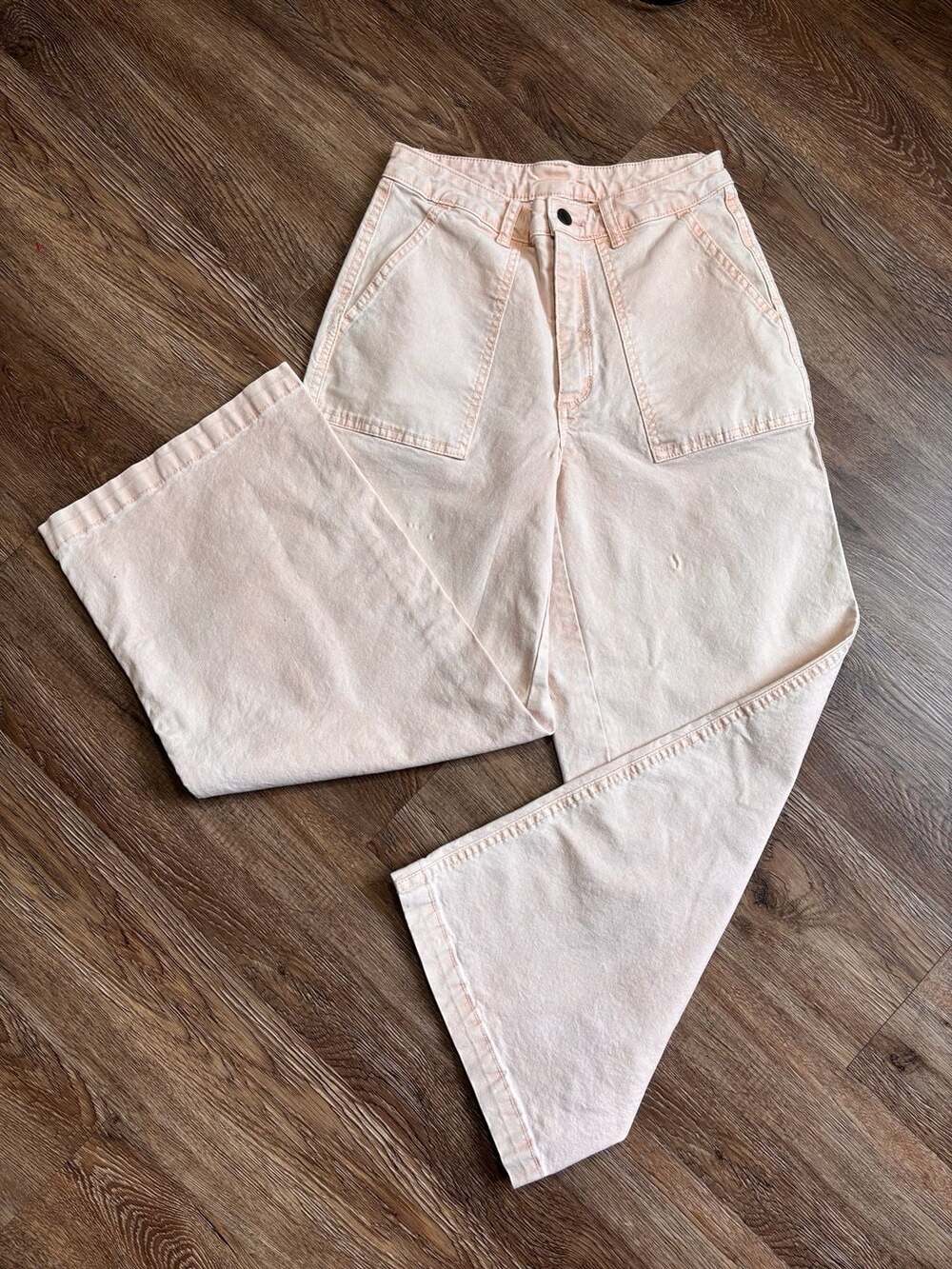 Universal Thread Blush Pink High-Rise Wide Leg Cropped Carpenter Jeans